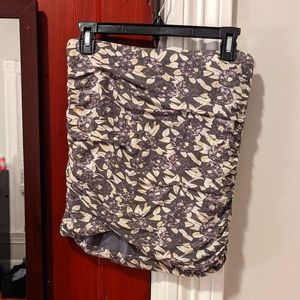 Free People strapless gray/ purple floral small top